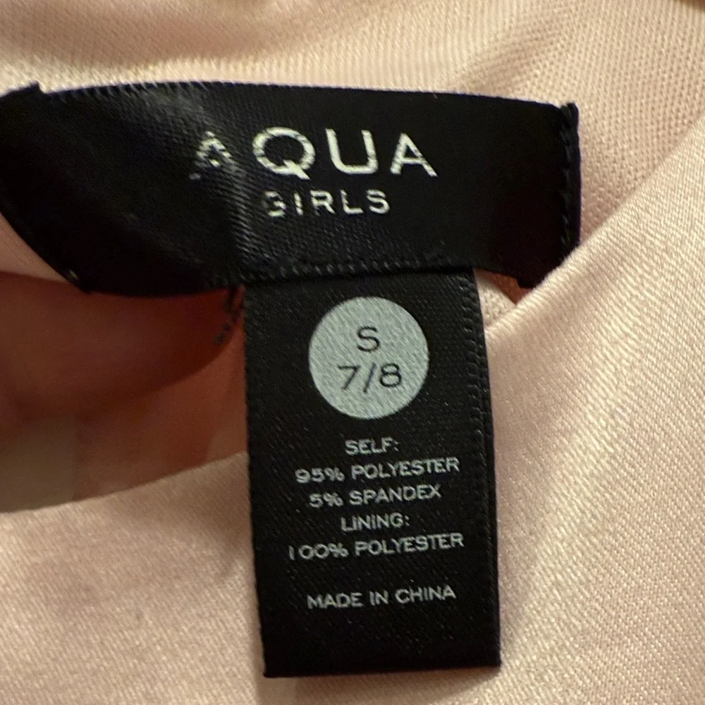 Aqua Satin Flutter Pink Girls' Dress